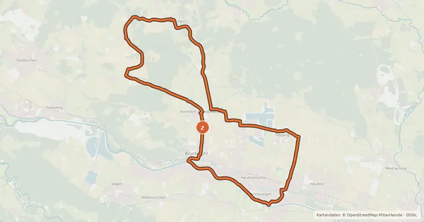 Kartenübersicht der Radroute Kirchenrunde