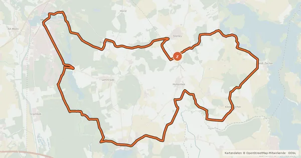 Kartenübersicht der Radroute Kirchentour