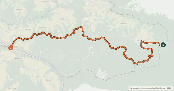 Kartenübersicht der Radroute Kirnitzsch-Radweg [DE]