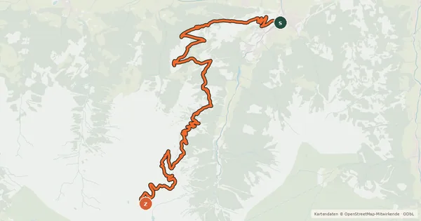 Kartenübersicht der Radroute Kitzsteinhorn