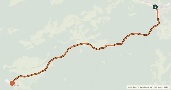 Kartenübersicht der Radroute Klais - Elmau