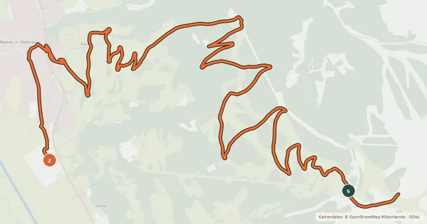Kartenübersicht der Radroute Klaunzerberg