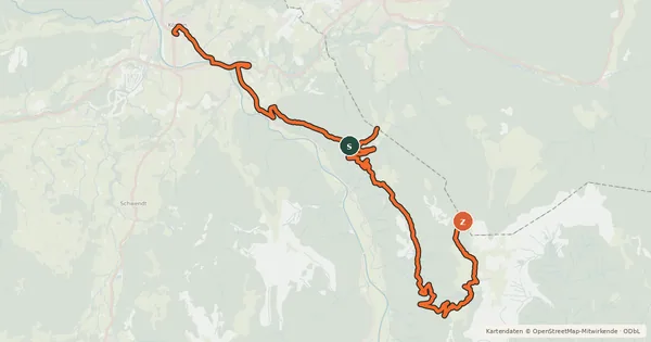 Kartenübersicht der Radroute Klausenberg-Eggenalm