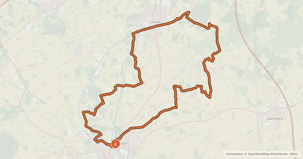 Kartenübersicht der Radroute Kleeblatt-Radtour 1