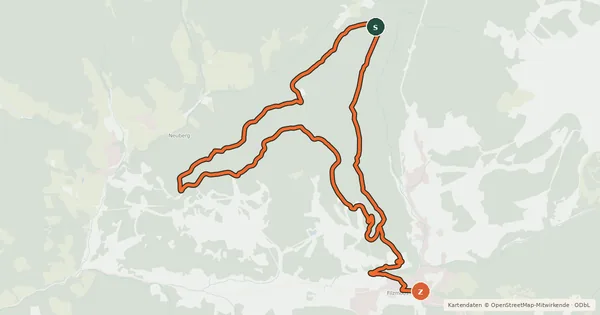 Kartenübersicht der Radroute Kleinbergalm Runde