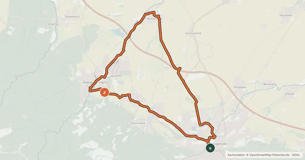 Kartenübersicht der Radroute Kleine Harzvorland-Tour (WR 4)