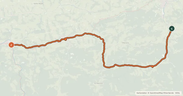 Kartenübersicht der Radroute Kleiner Ybbstalradweg