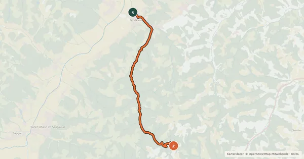 Kartenübersicht der Radroute Kleingrabenradweg