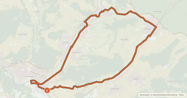 Kartenübersicht der Radroute Klettgau Tour