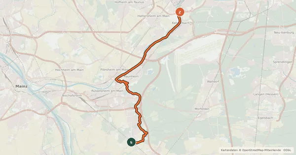 Kartenübersicht der Radroute Klimaroute
