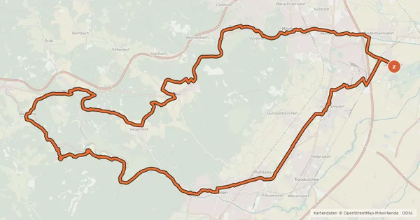Kartenübersicht der Radroute Klöster Kaiser Künstler Tour