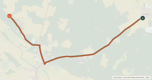 Kartenübersicht der Radroute Klostertour