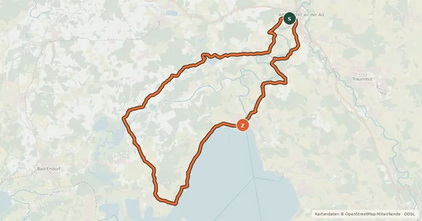 Kartenübersicht der Radroute Klosterweg
