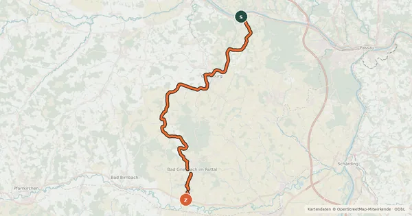 Kartenübersicht der Radroute Klosterwinkel-Radweg