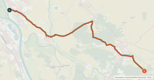 Kartenübersicht der Radroute Klusdammradweg
