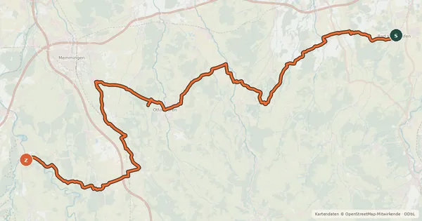 Kartenübersicht der Radroute Kneipp Radweg
