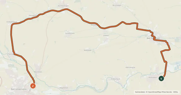 Kartenübersicht der Radroute Kneipp- und Kleinbahnradweg