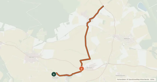 Kartenübersicht der Radroute Knotenpunktnetz NOM Stroit (23) - Hallensen (24)