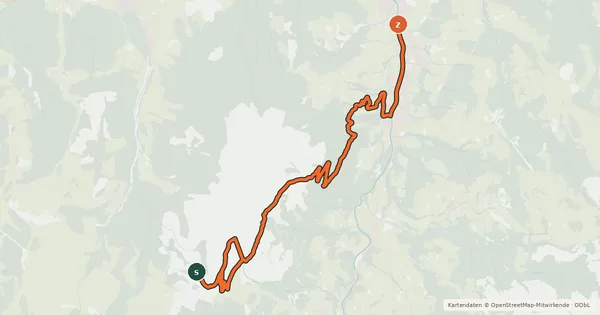 Kartenübersicht der Radroute Kobingerhütte