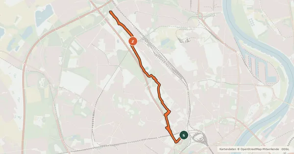 Kartenübersicht der Radroute Köln (04) - Köln (93)