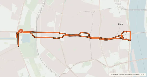 Kartenübersicht der Radroute Köln (11) - Köln (90)