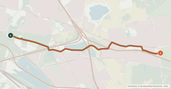Kartenübersicht der Radroute Köln (16) - Köln (17)