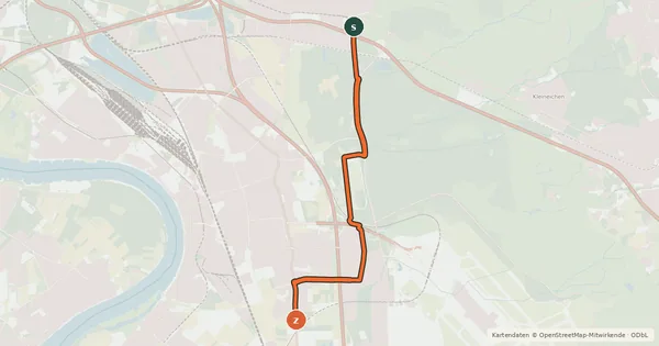 Kartenübersicht der Radroute Köln (17) - Köln (46)