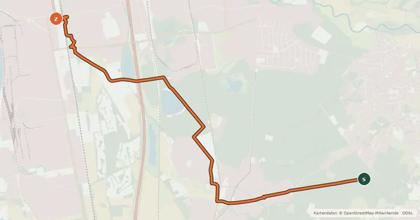 Kartenübersicht der Radroute Köln (35) - Leverkusen (66)
