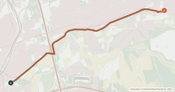 Kartenübersicht der Radroute Köln (38) - Köln (69)