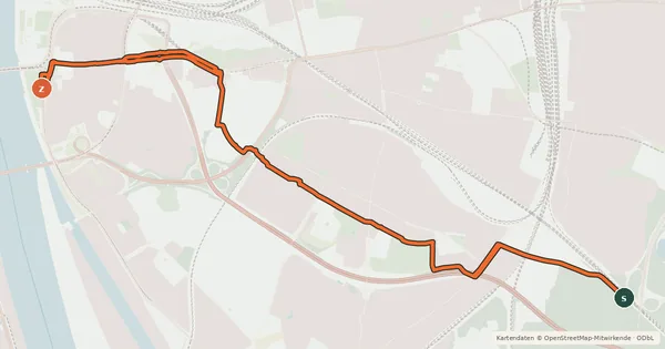 Kartenübersicht der Radroute Köln (68) - Köln (96)