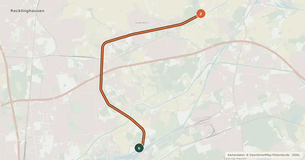 Kartenübersicht der Radroute König Ludwig Trasse