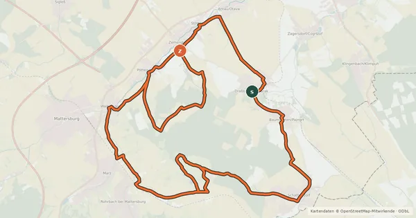 Kartenübersicht der Radroute Koglradweg