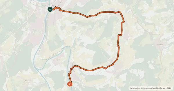 Kartenübersicht der Radroute Konzer Tälchen Radweg
