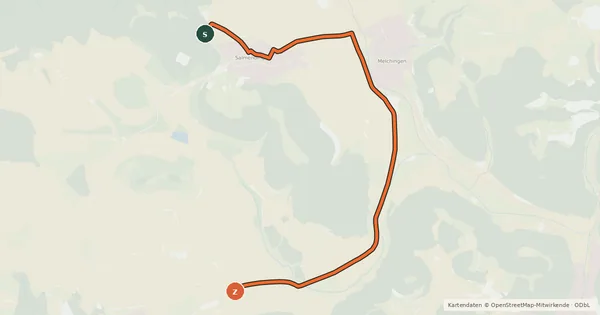 Kartenübersicht der Radroute Kornbühl-Tour