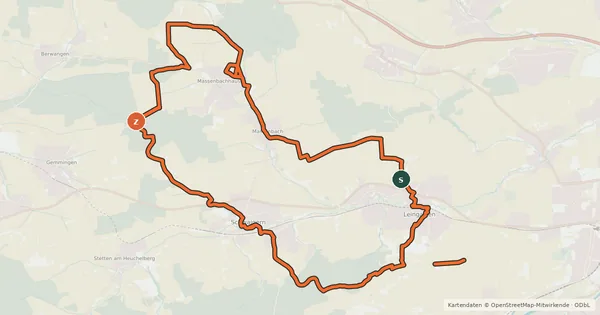 Kartenübersicht der Radroute KR2 Kraichgauer Hügeltour