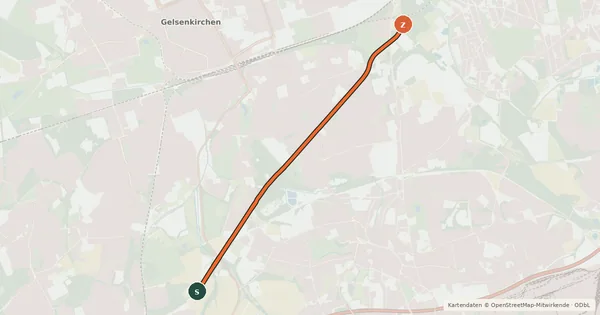 Kartenübersicht der Radroute Kray-Wanner-Bahn