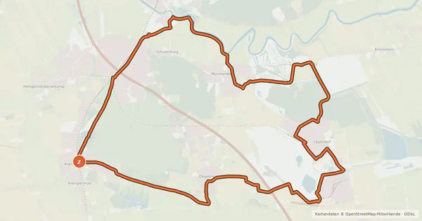 Kartenübersicht der Radroute Kreide-Tour
