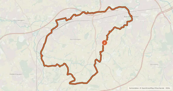 Kartenübersicht der Radroute Kreis Herford - Tagestour 2 (Aqua Magica und Eggeberg)