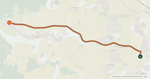 Kartenübersicht der Radroute Kreisbahn-Radroute