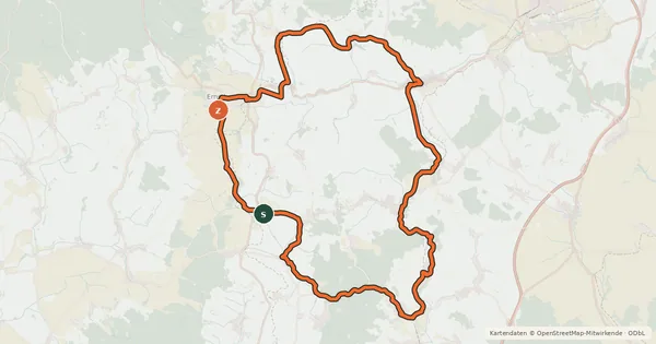 Kartenübersicht der Radroute Kreuttal Radroute