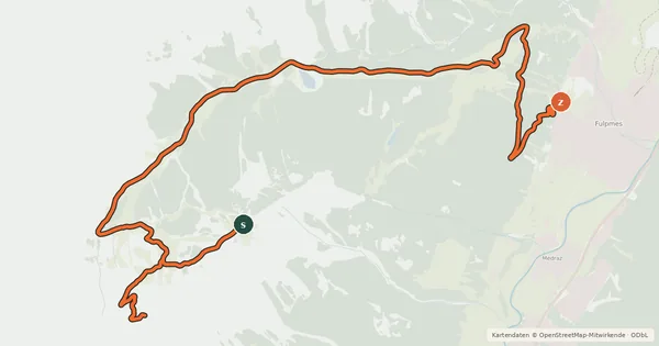 Kartenübersicht der Radroute Kreuzjoch