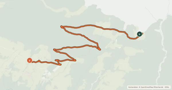 Kartenübersicht der Radroute Kreuzwiesenalm