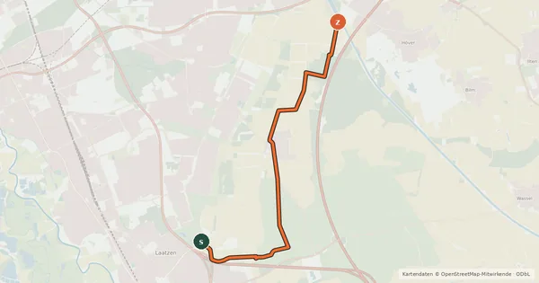 Kartenübersicht der Radroute Kronsberg