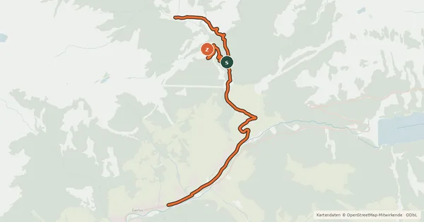 Kartenübersicht der Radroute Krummbachtal