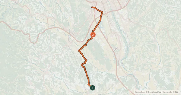 Kartenübersicht der Radroute Kürbisradweg