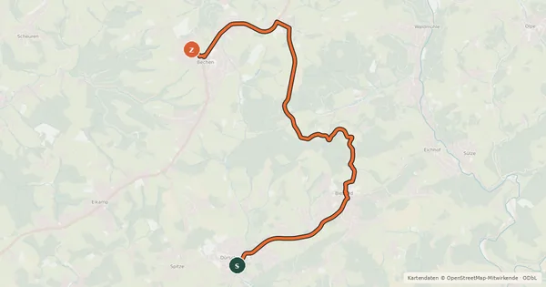 Kartenübersicht der Radroute Kürten (59) - Kürten (60)