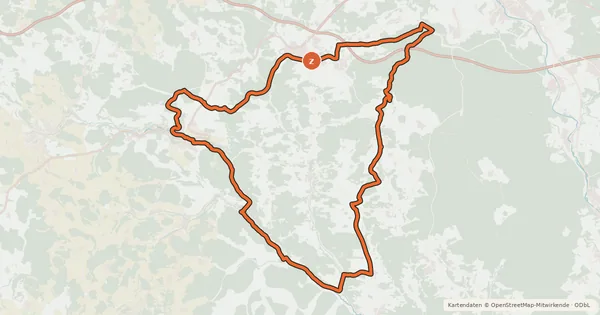 Kartenübersicht der Radroute Kultour im Naturpark Hirschwald