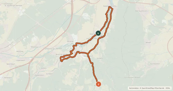 Kartenübersicht der Radroute KulTour-Route (10)