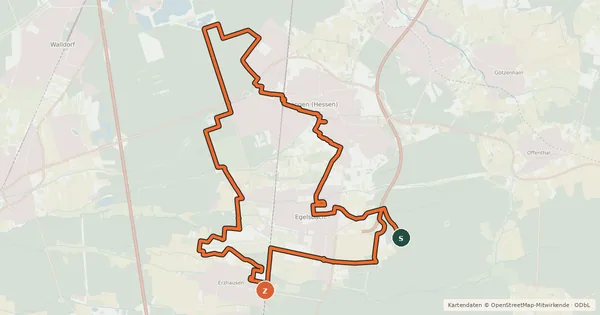 Kartenübersicht der Radroute Kultura Trail Egelsbach
