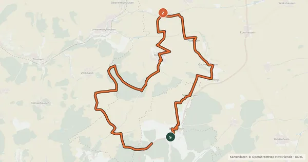 Kartenübersicht der Radroute Kulturradweg Bütthard